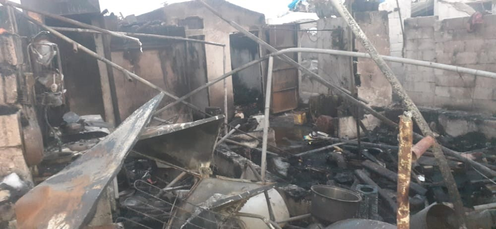 Their tent was burned, and they left behind with no shelter.