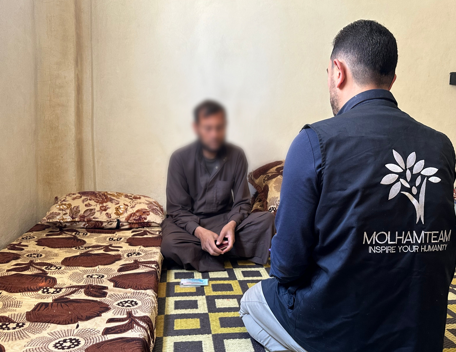 burdens have fallen on a blind father who is unable to provide for his children's needs.